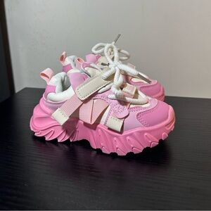 Unbranded Kids Chunky Pink Sneakers Size 9C